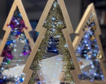 Wooden Christmas tree.
