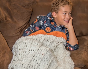 Crochet Pattern, Basketball Hoop Blanket