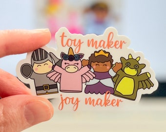 Toy Maker Joy Maker, Die Cut Vinyl Sticker, Crochet Sticker