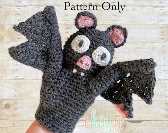 Crochet Pattern, Bat Hand Puppet