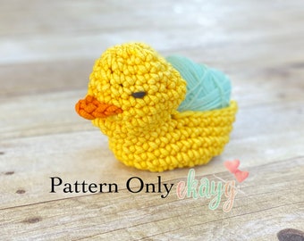 Crochet Pattern, Ducky Scrubby, Duck Basket