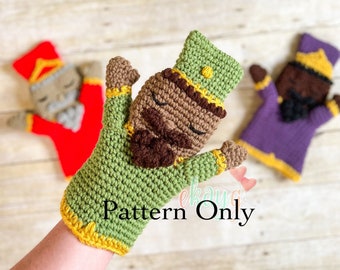 Crochet Pattern, Three Kings Hand Puppets, The Nativity Story Puppets