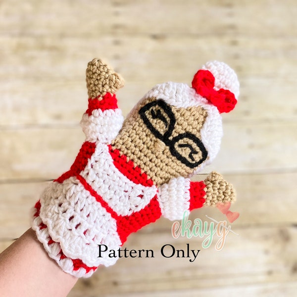 Crochet Pattern, Mrs. Claus Hand Puppet