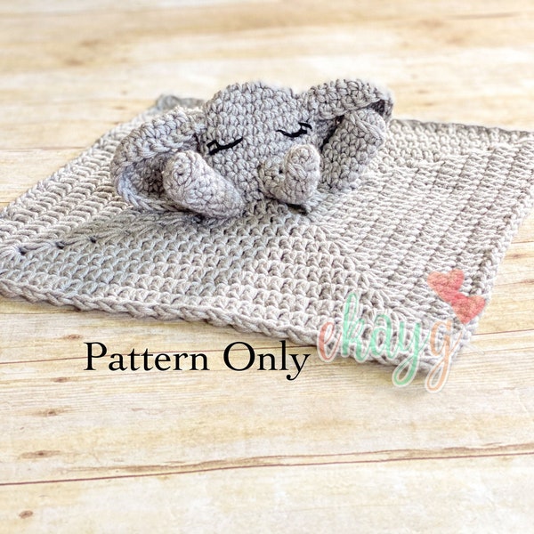 Crochet Pattern, Elephant Lovey Puppet