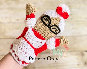 Crochet Pattern, Mrs. Claus Hand Puppet