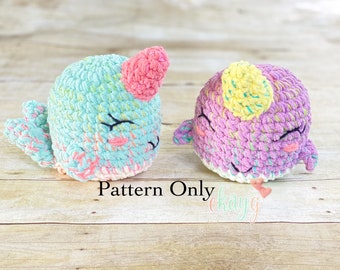 Crochet Pattern, Puffy Stuffy Narwhal