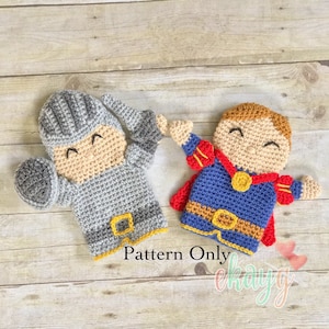 Crochet Pattern, Princely Knight Hand Puppet