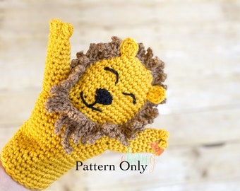Crochet Pattern, Cowardly Lion Hand Puppet, The Wonderful Wizard of Oz