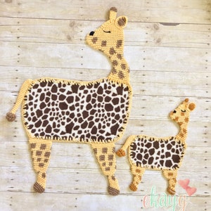 Crochet Pattern, Giraffe Fleece Lovey Patterns, Large and Small image 2