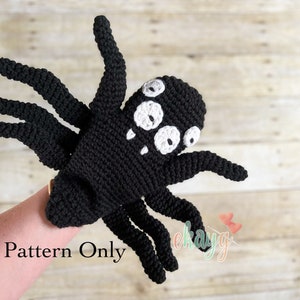 Patrón de ganchillo para títere de araña.