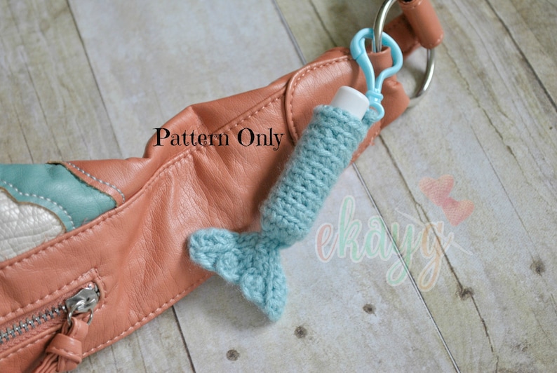 Crochet Pattern, Mermaid Tail ChapStick Holder image 1