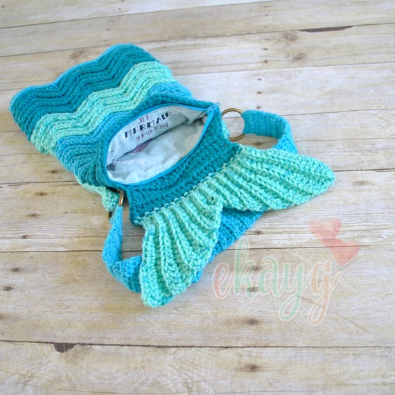 crochet mermaid purse