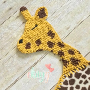 Crochet Pattern, Giraffe Fleece Lovey Patterns, Large and Small image 5