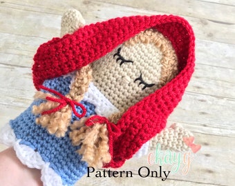 Crochet Pattern, Little Red Riding Hood Hand Puppet