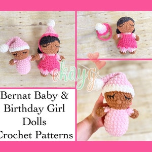 Crochet Patterns, Bernat Baby Doll and Birthday Doll Patterns, Soft Dolls image 1