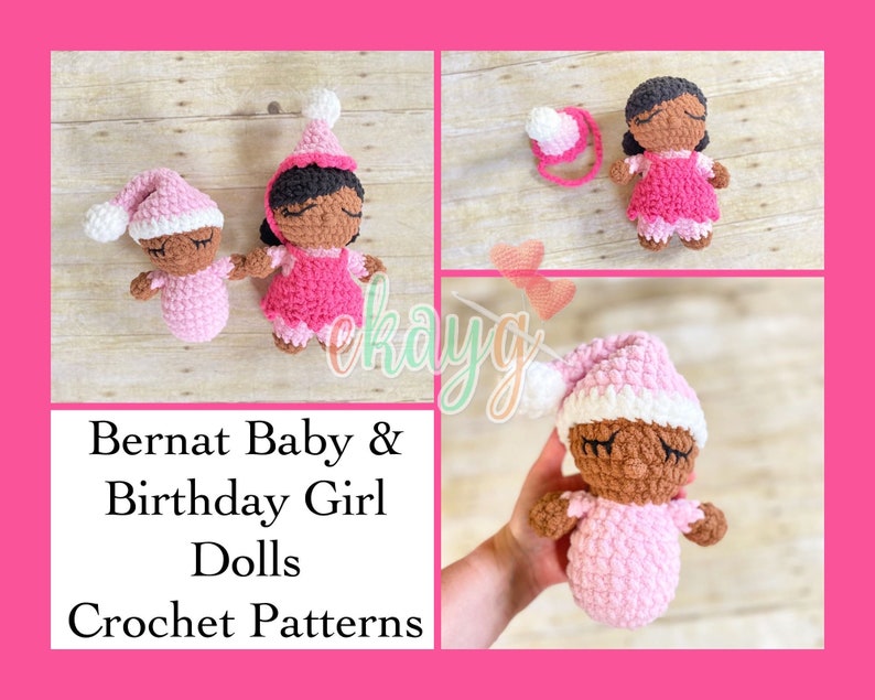 Crochet Patterns, Bernat Baby Doll and Birthday Doll Patterns, Soft Dolls image 1