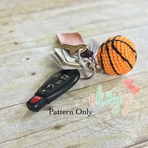 Crochet Pattern, Basketball Key Chain