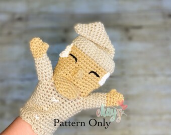 Crochet Pattern, Ebenezer Scrooge Hand Puppet