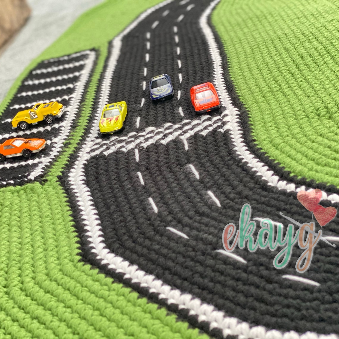 Crochet Pattern Racetrack Play Rug Area Rug Crochet Nursery Etsy