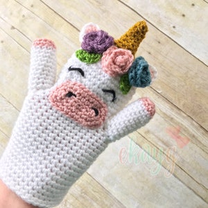 Crochet Pattern, Unicorn Hand Puppet image 3