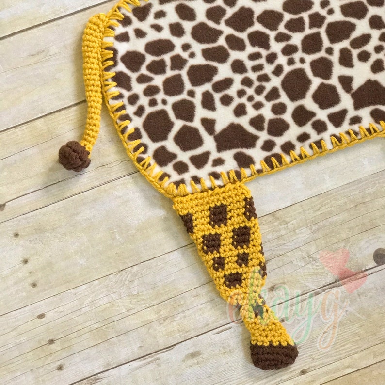 Crochet Pattern, Giraffe Fleece Lovey Patterns, Large and Small image 7