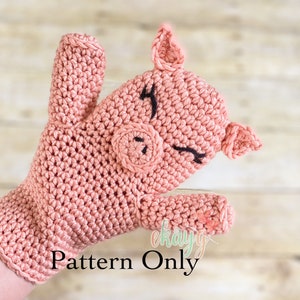 Crochet Pattern, Pig Hand Puppet, Three Little Pigs