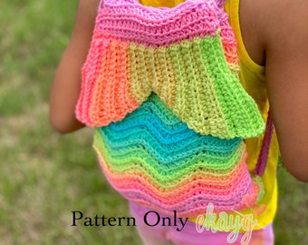 Crochet Pattern, Mermaid Ripple Bag, Purse or Backpack