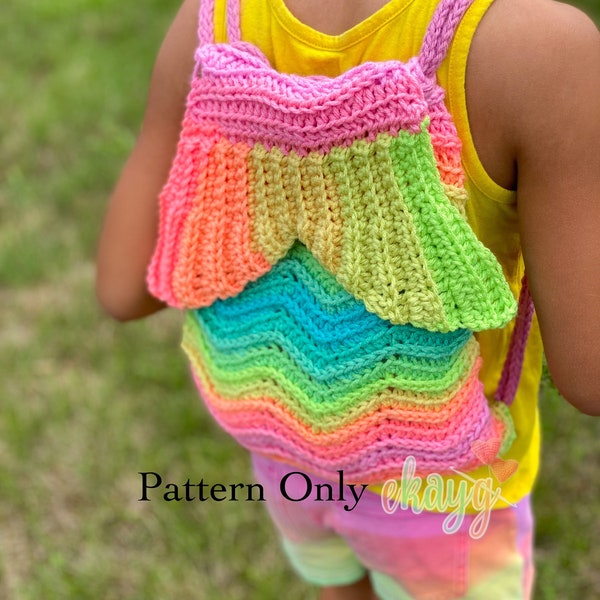 Crochet Pattern, Mermaid Ripple Bag, Purse or Backpack