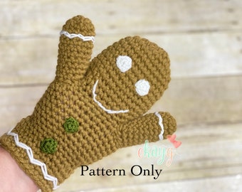 Crochet Pattern, Gingerbread Man Hand Puppet