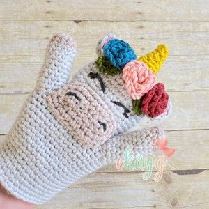 Crochet Pattern, Unicorn Hand Puppet image 5