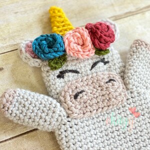 Crochet Pattern, Unicorn Hand Puppet image 4