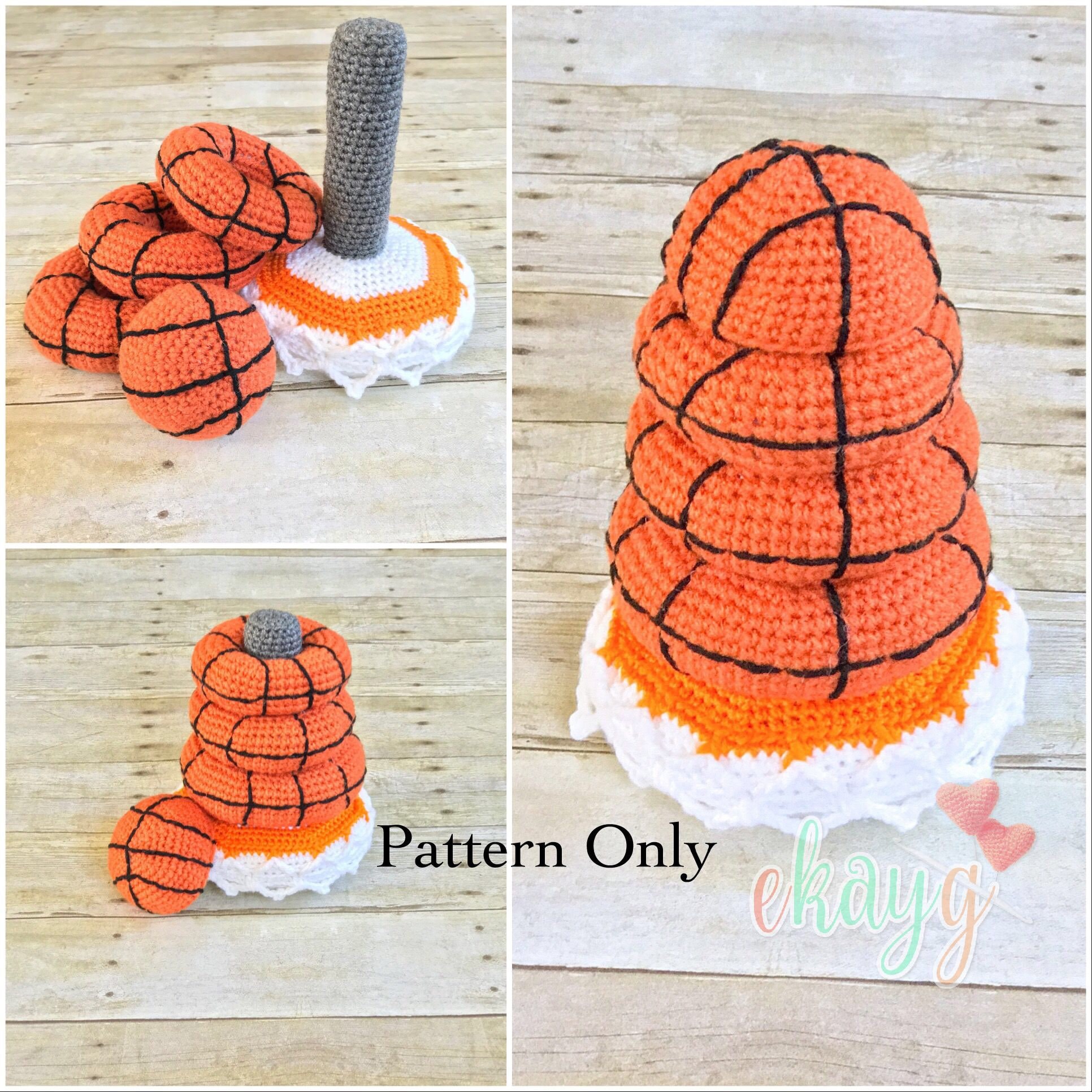 34 Basketball Crochet Patterns for Fans, Gifts, and Game-Day Decor 24 Crochet Pattern Basketball Stacking Rings