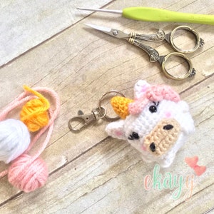 Crochet Pattern, Puffy Stuffy Unicorn with Pocket Pal Keychain Modification image 4