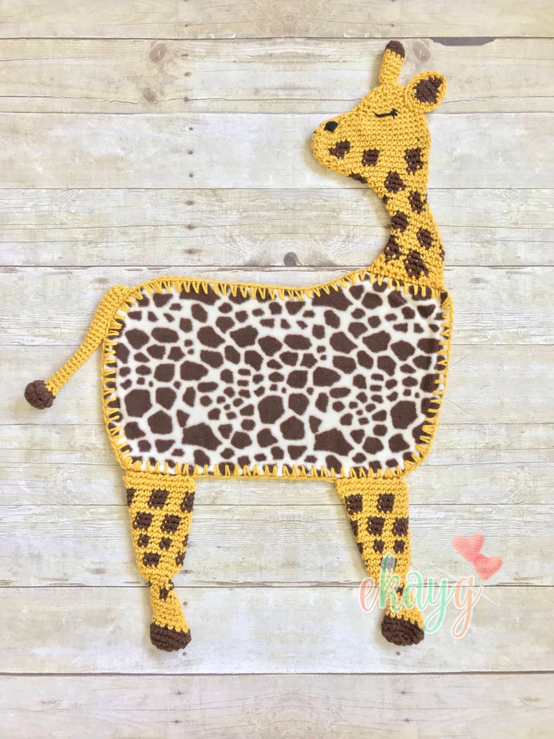 Crochet Pattern, Giraffe Fleece Lovey Patterns, Large and Small image 3