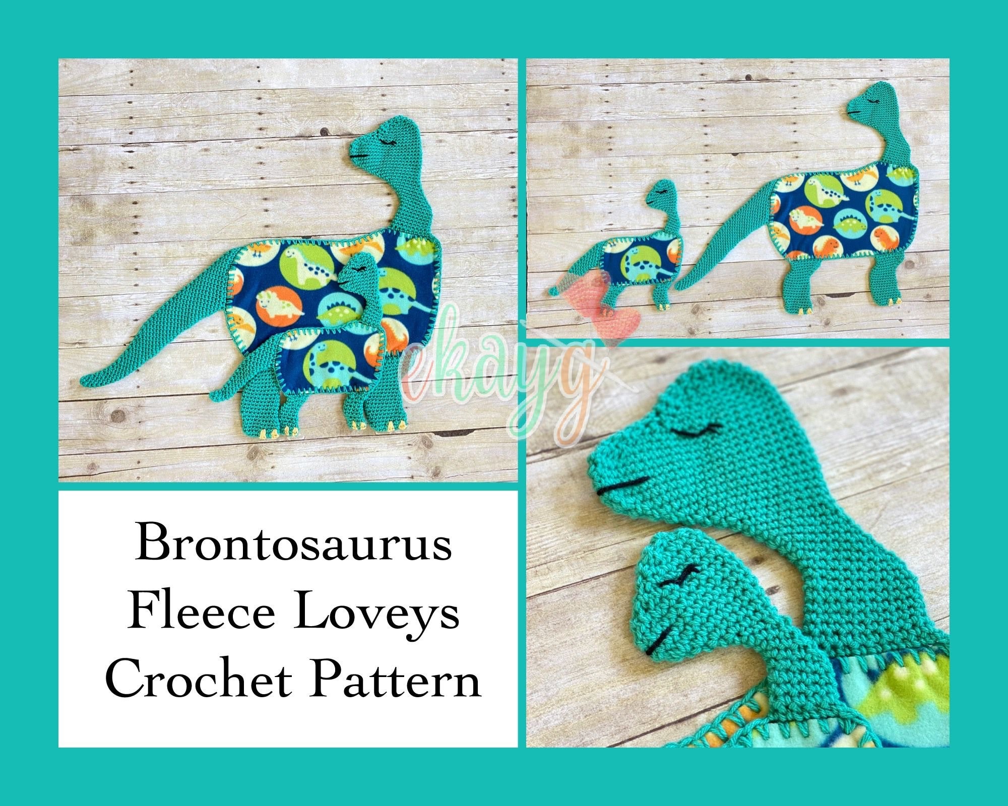 Crochet Pattern Brontosaurus Fleece Lovey Patterns