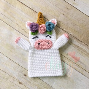 Crochet Pattern, Unicorn Hand Puppet image 2