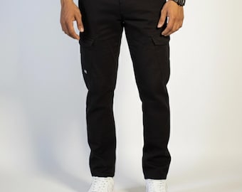 Men's Cotton Twill Cargo Pants – Biker Cargos Rugged Wash Streetwear Style