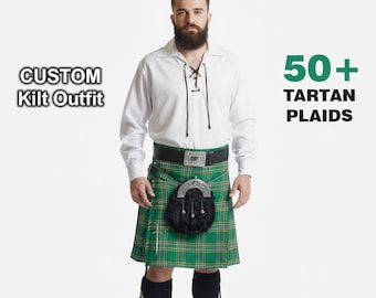 Skotsk kiltset, specialdesignade 8-delade kiltkläder för bröllop i höglandet, finns i över 60 tartanplädar