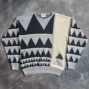 90s Vintage Abstract Retro Knit Unisex Pullover Sweater