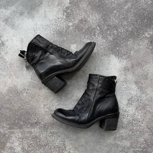 A.S. 98 Vintage Gothic Black Leather Ankle Boots – Y2K Archive Artisian Heels Size 37