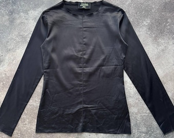 Y2k Vintage Dolce Gabbana Black Shiny Top Long Sleeve - Etsy Israel