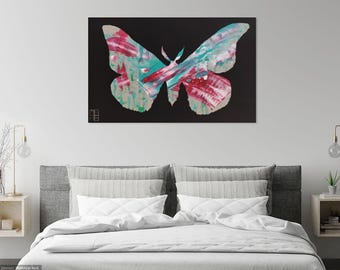 Moth of the night and dreams painting gift contemporary art abstract modern butterfly