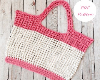 Crochet Market Bag Pattern, Mesh Bag, PDF Download