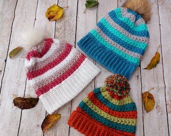 Crochet Hat Pattern Star Stitch- Toddler/Child/Teen/Adult Sizes