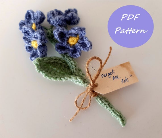 Crochet Flower Pattern Forget Me Not - PDF