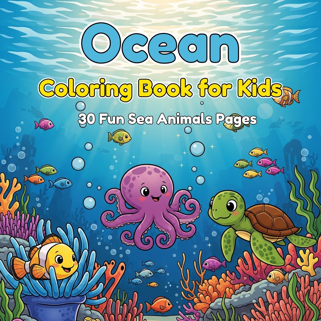 Ocean Coloring Book for Kids – 30 Fun Sea Animals Pages - Etsy
