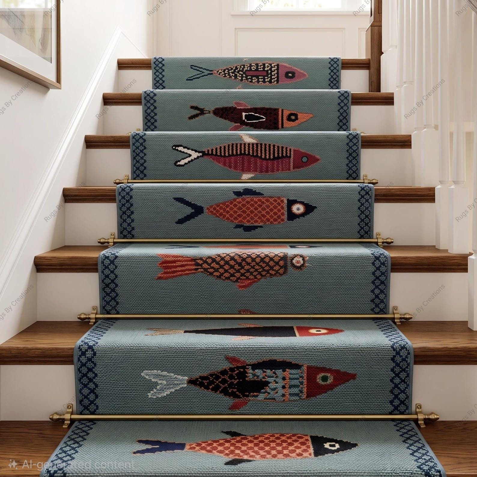 魚のデザインラグ - Etsy 日本