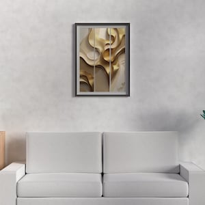 Luxury Gold Beige Triptych Wall Art,  Three Panel Abstract Print In One File, Modern Digital Download Neutral Decor