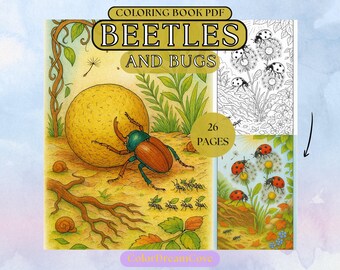 Beetles and Bugs Coloring Book – Realistic Insect Art (PDF Download)