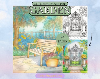 Botanischer Garten Malbuch – 42 Seiten mit Natur-Motiven (PDF Download)